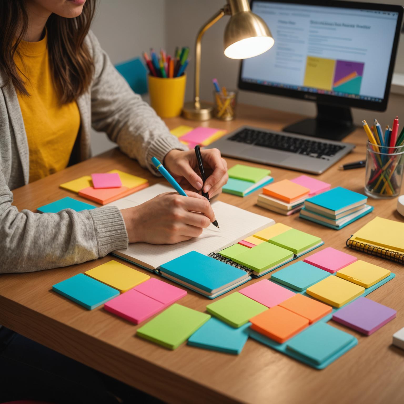 Student practicing language flashcards