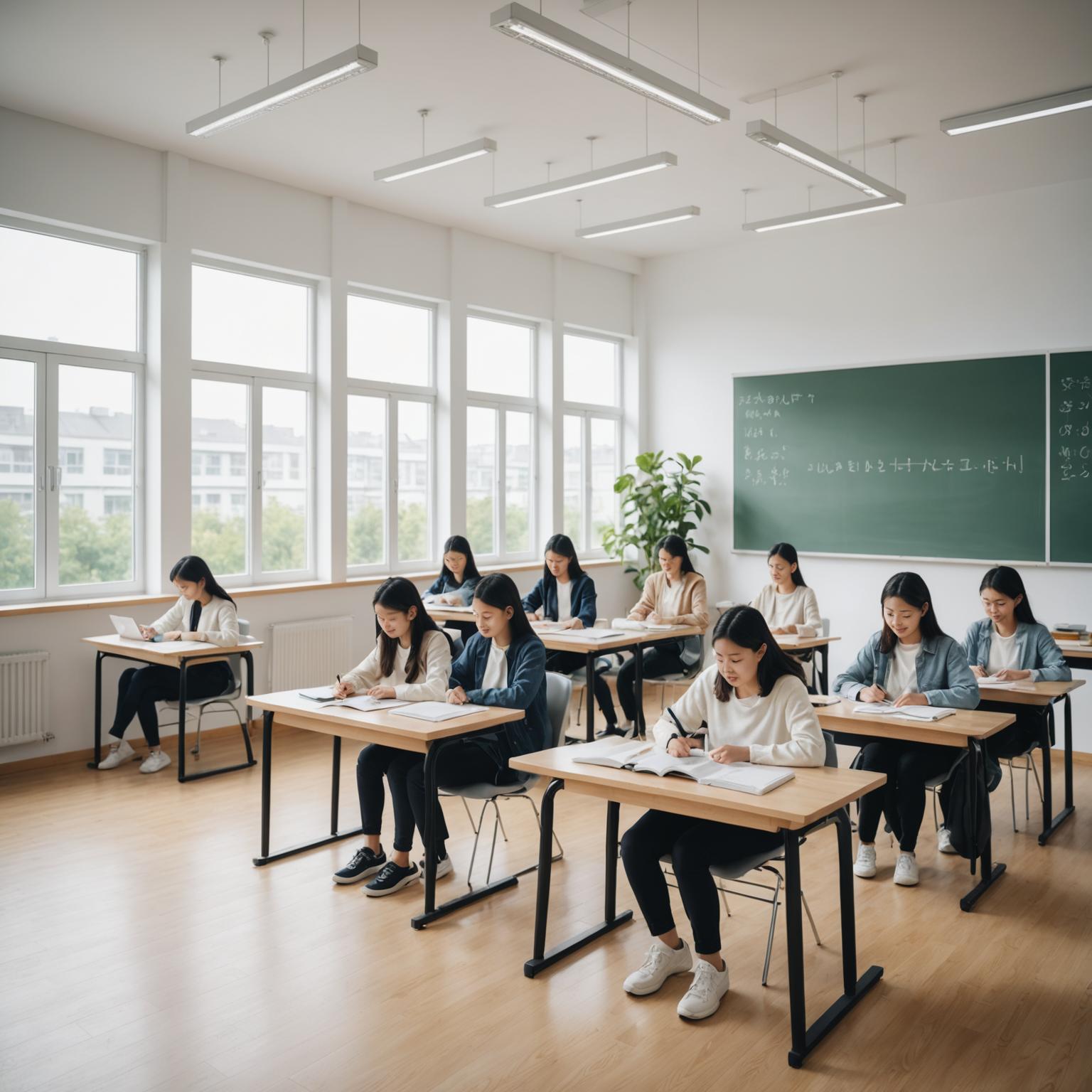 Students in a modern language classroom at Docubays Academy